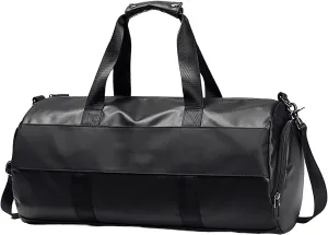 Travel Duffel Bag For Men Women, Waterproof Sports Fitnees Bag, Duffel Bag With Shoes Compartment (Black,21.65inch*7.87inch*7.87inch)