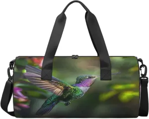 Travel Duffel Bag Hummingbird Prints Sports Gym Bag for Womens Mens, Waterproof Weekend Overnight Bag Lightweight Carry on Bag for Airplanes Yoga Dance Beach Swim Hospital Holdalls,A-621