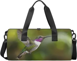 Travel Duffel Bag Hummingbird Sports Gym Bag for Womens Mens, Waterproof Weekend Overnight Bag Lightweight Carry on Bag for Airplanes Yoga Dance Beach Swim Hospital Holdalls,A-2274