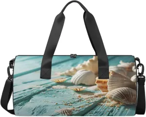 Travel Duffel Bag Shell Wood Pattern Sports Gym Bag for Womens Mens, Waterproof Weekend Overnight Bag Lightweight Carry on Bag for Airplanes Yoga Dance Beach Swim Hospital Holdalls,A-1255
