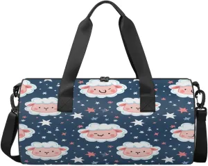 Travel Duffel Bag Star Sheep Sports Gym Bag for Womens Mens, Waterproof Weekend Overnight Bag Lightweight Carry on Bag for Airplanes Yoga Dance Beach Swim Hospital Holdalls,A-113