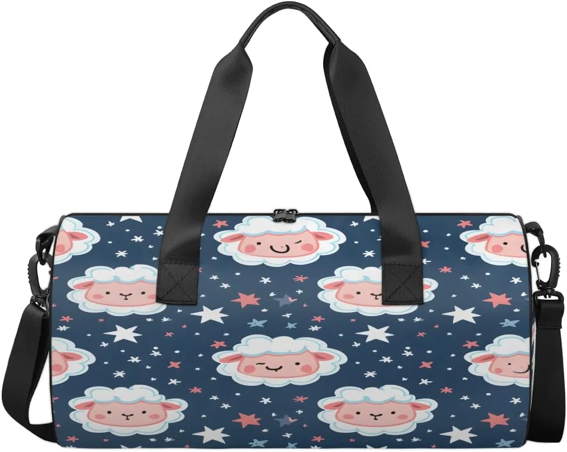 Travel Duffel Bag Star Sheep Sports Gym Bag for Womens Mens, Waterproof Weekend Overnight Bag Lightweight Carry on Bag for Airplanes Yoga Dance Beach Swim Hospital Holdalls,A-113