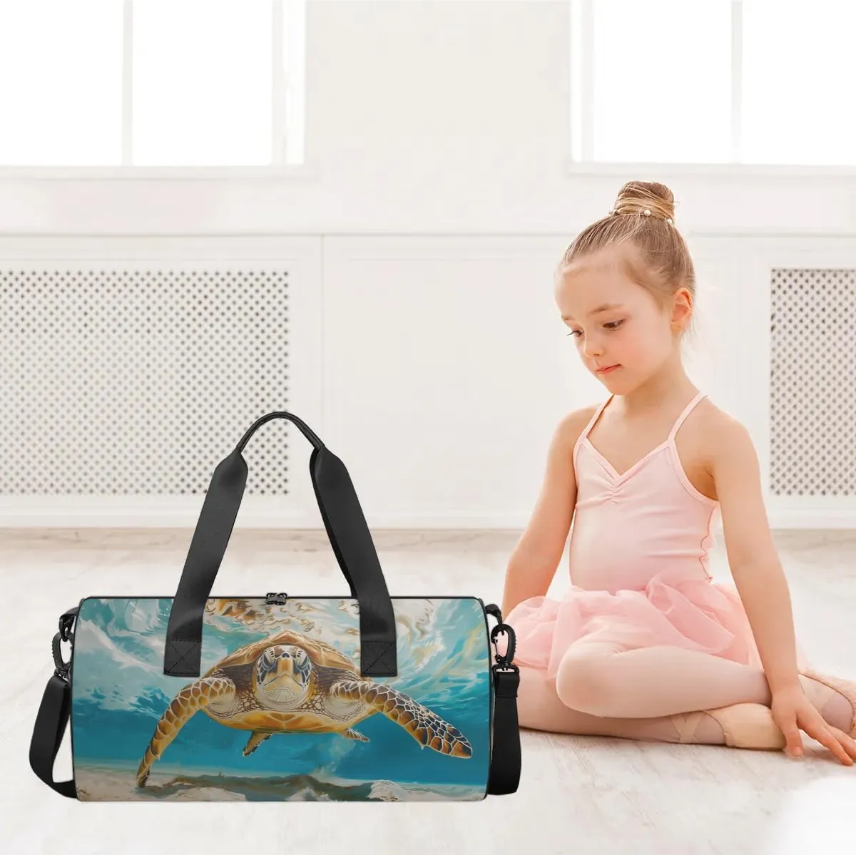 Travel Duffel Bag Turtle Ocean Sports Gym Bag for Womens Mens, Waterproof Weekend Overnight Bags Lightweight Carry on Bags for Airplanes Yoga Dance Beach Swim Hospital Holdalls,A-1610