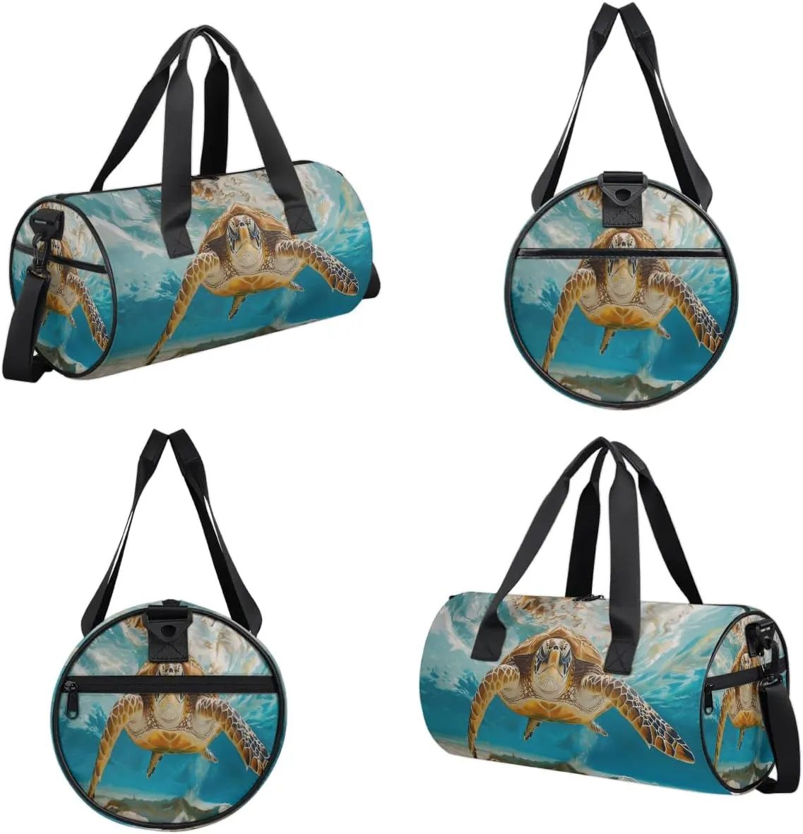Travel Duffel Bag Turtle Ocean Sports Gym Bag for Womens Mens, Waterproof Weekend Overnight Bags Lightweight Carry on Bags for Airplanes Yoga Dance Beach Swim Hospital Holdalls,A-1610