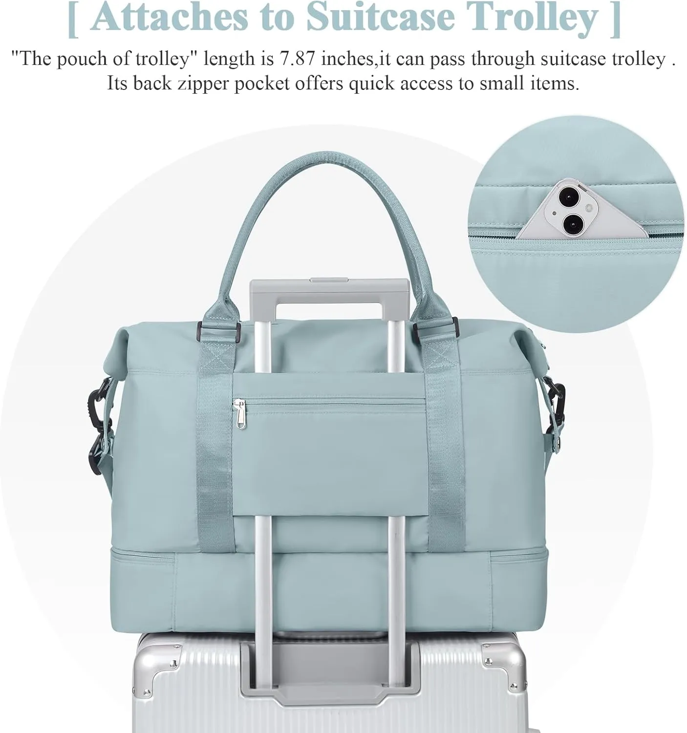 Travel Duffel Bag with Shoes Compartment, Overnight Weekender Bags for Women,Carry on Personal Item Bag，Extra Large