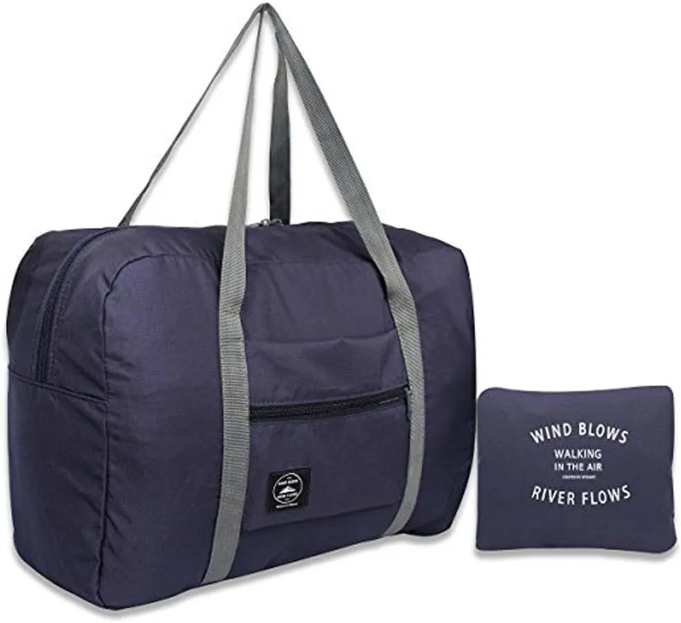 Travel Duffel Bags Lightweight Waterproof Foldable Sports Gym Waterproof Storage Luggage Bag (Dark blue)