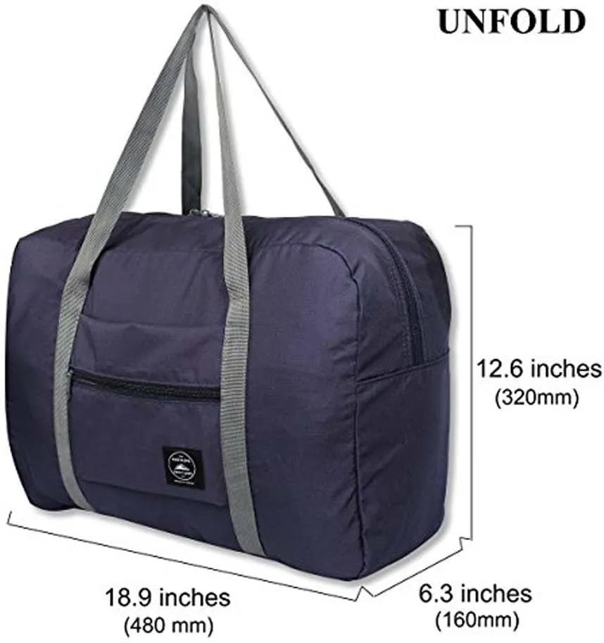 Travel Duffel Bags Lightweight Waterproof Foldable Sports Gym Waterproof Storage Luggage Bag (Dark blue)