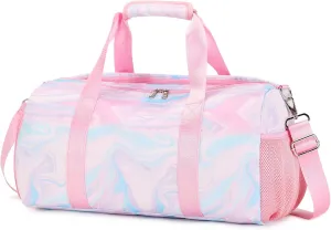 Travel Duffle Bag for Girls - Water Resistant Overnight Weekend Carry On Sports Gym Dance Bag with Shoe Compartment