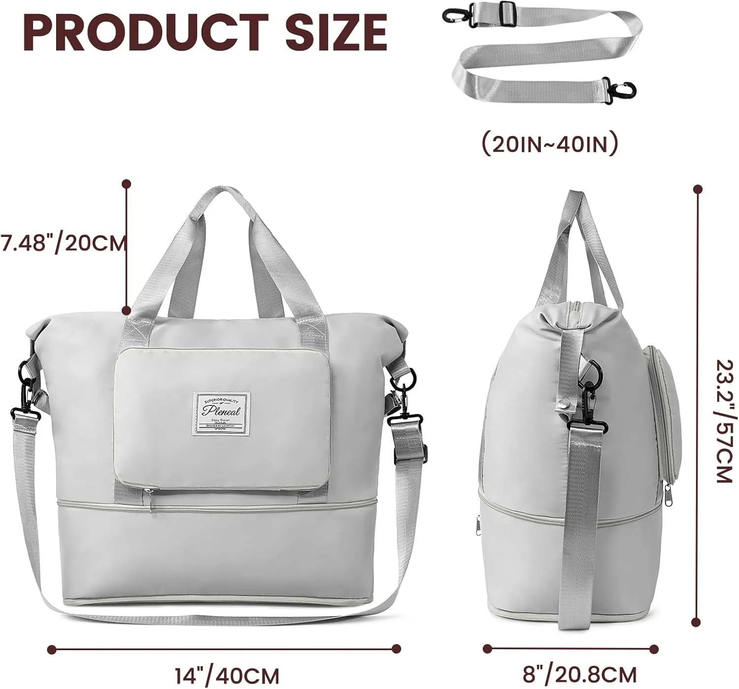 Travel Duffle Bag - Overnight Shoulder Bag for Women, Waterproof Weekender Bag Carry On Tote Bags Tote Gym Bag for Women