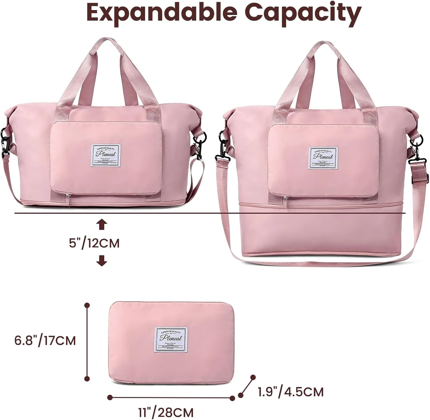 Travel Duffle Bag - Overnight Shoulder Bag for Women, Waterproof Weekender Bag Carry On Tote Bags Tote Gym Bag for Women
