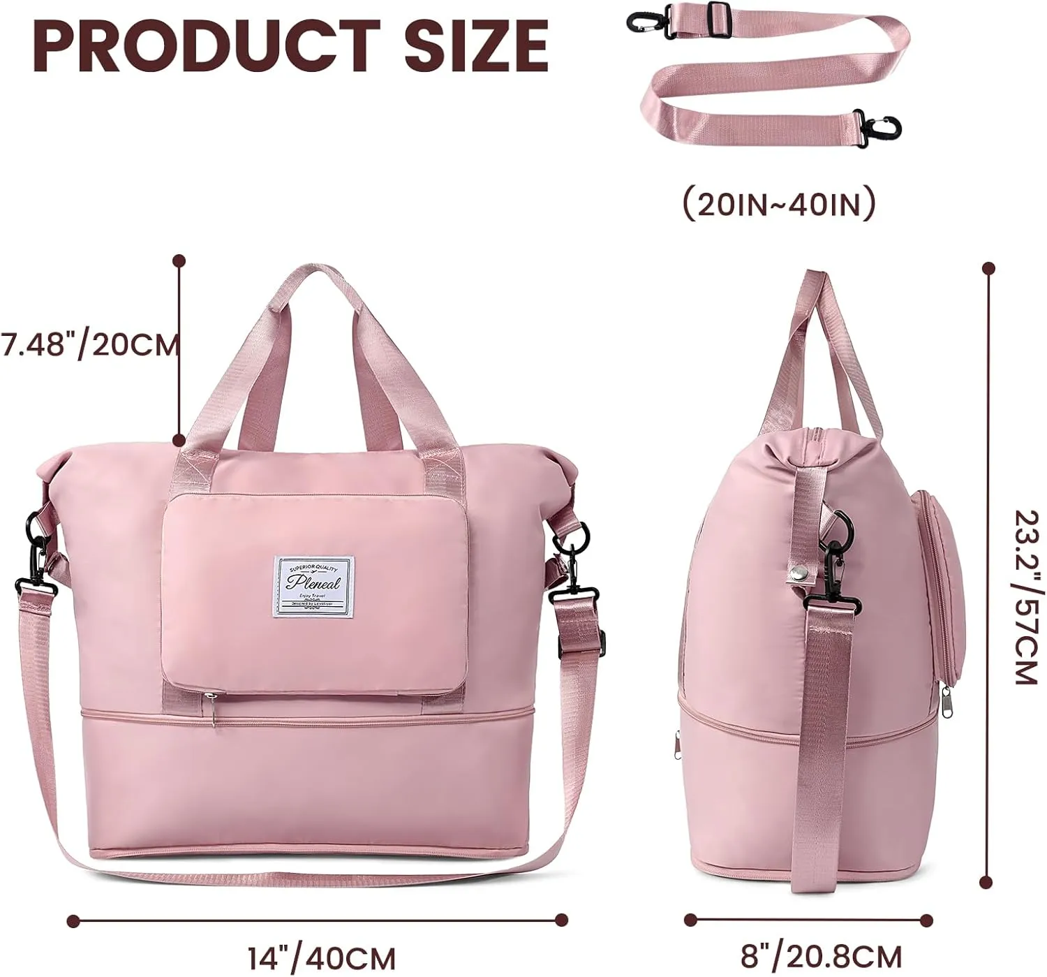 Travel Duffle Bag - Overnight Shoulder Bag for Women, Waterproof Weekender Bag Carry On Tote Bags Tote Gym Bag for Women
