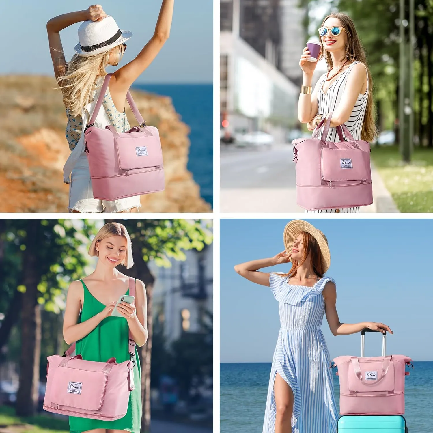 Travel Duffle Bag - Overnight Shoulder Bag for Women, Waterproof Weekender Bag Carry On Tote Bags Tote Gym Bag for Women
