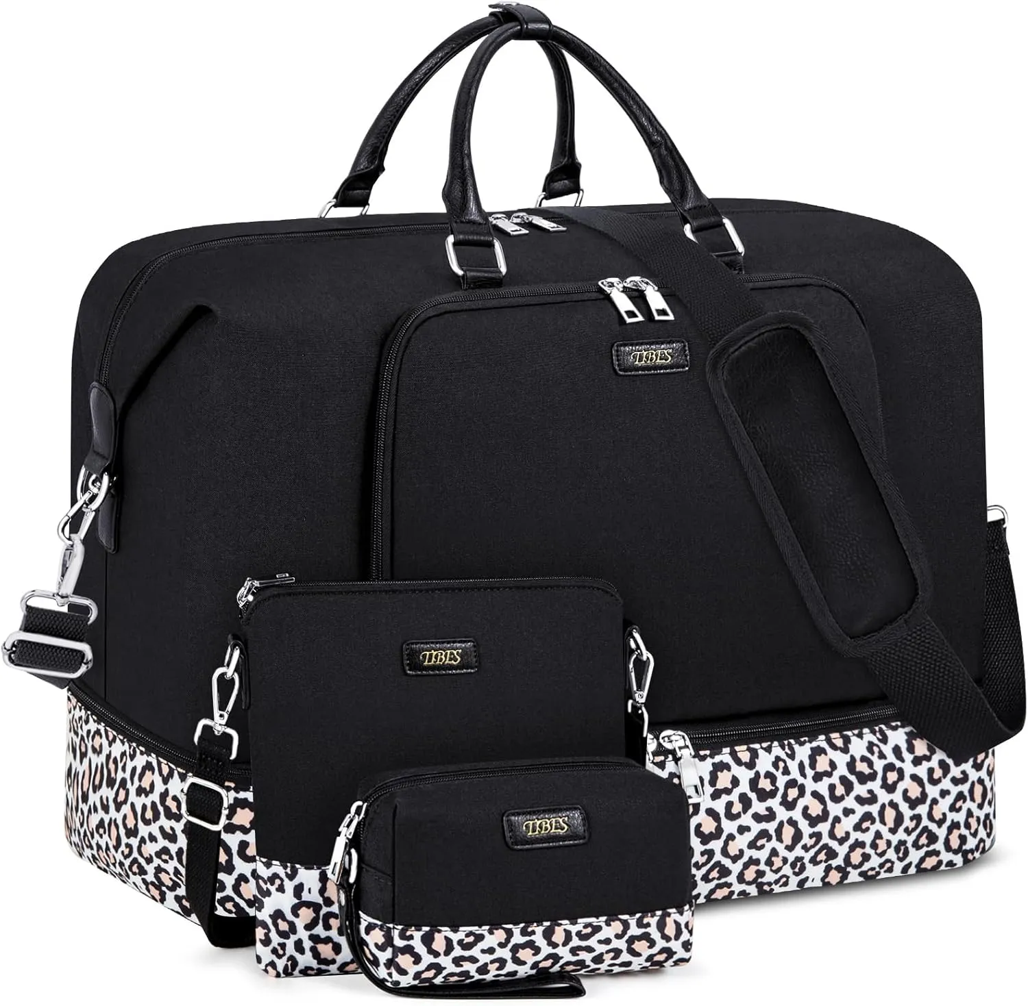 Travel Weekender Bag for Women, Overnight Bag with Shoe Compartment, Oversized Travel Duffel Bag Carry On Tote with Trolley Sleeve 21" for Weekend Travel Business Trip