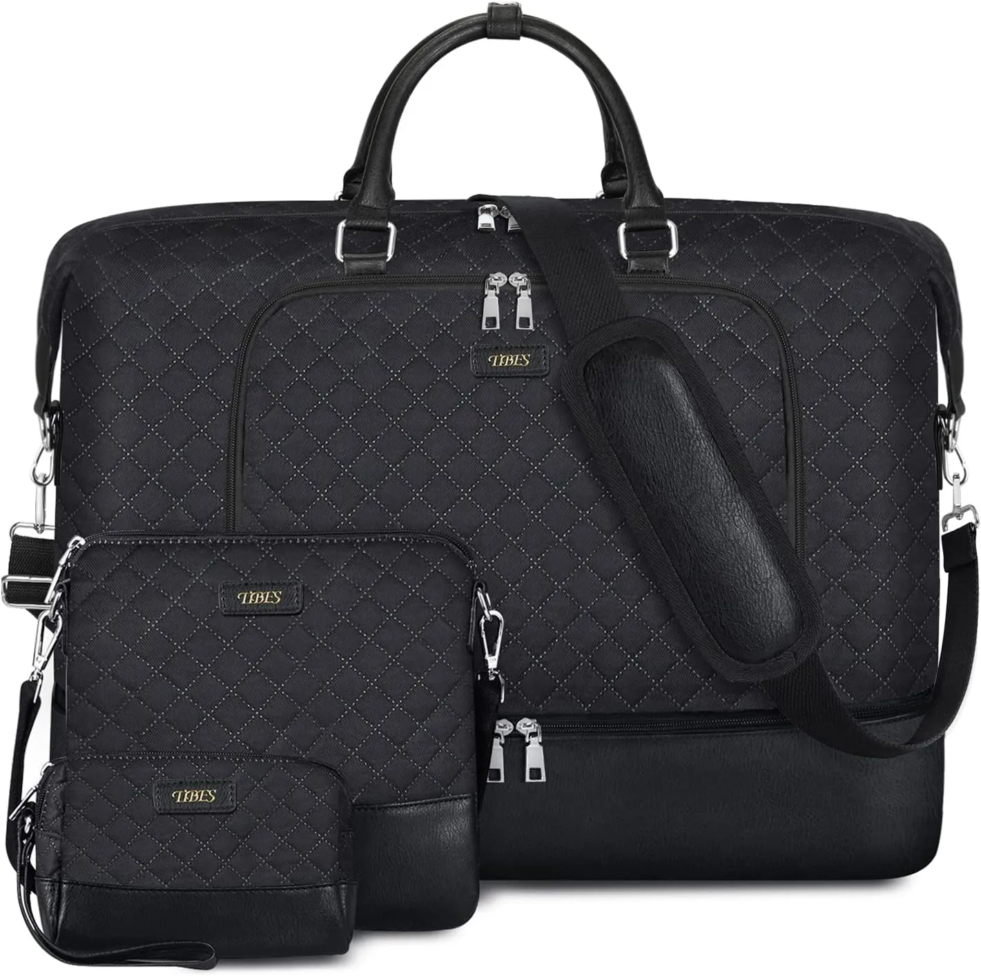 Travel Weekender Bag for Women, Overnight Bag with Shoe Compartment, Oversized Travel Duffel Bag Carry On Tote with Trolley Sleeve 21" for Weekend Travel Business Trip