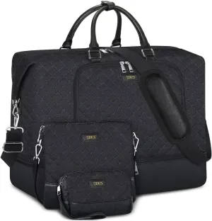 Travel Weekender Bag for Women, Overnight Bag with Shoe Compartment, Oversized Travel Duffel Bag Carry On Tote with Trolley Sleeve 21" for Weekend Travel Business Trip