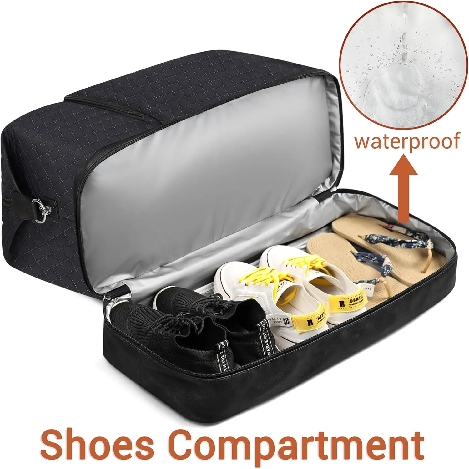 Travel Weekender Bag for Women, Overnight Bag with Shoe Compartment, Oversized Travel Duffel Bag Carry On Tote with Trolley Sleeve 21" for Weekend Travel Business Trip