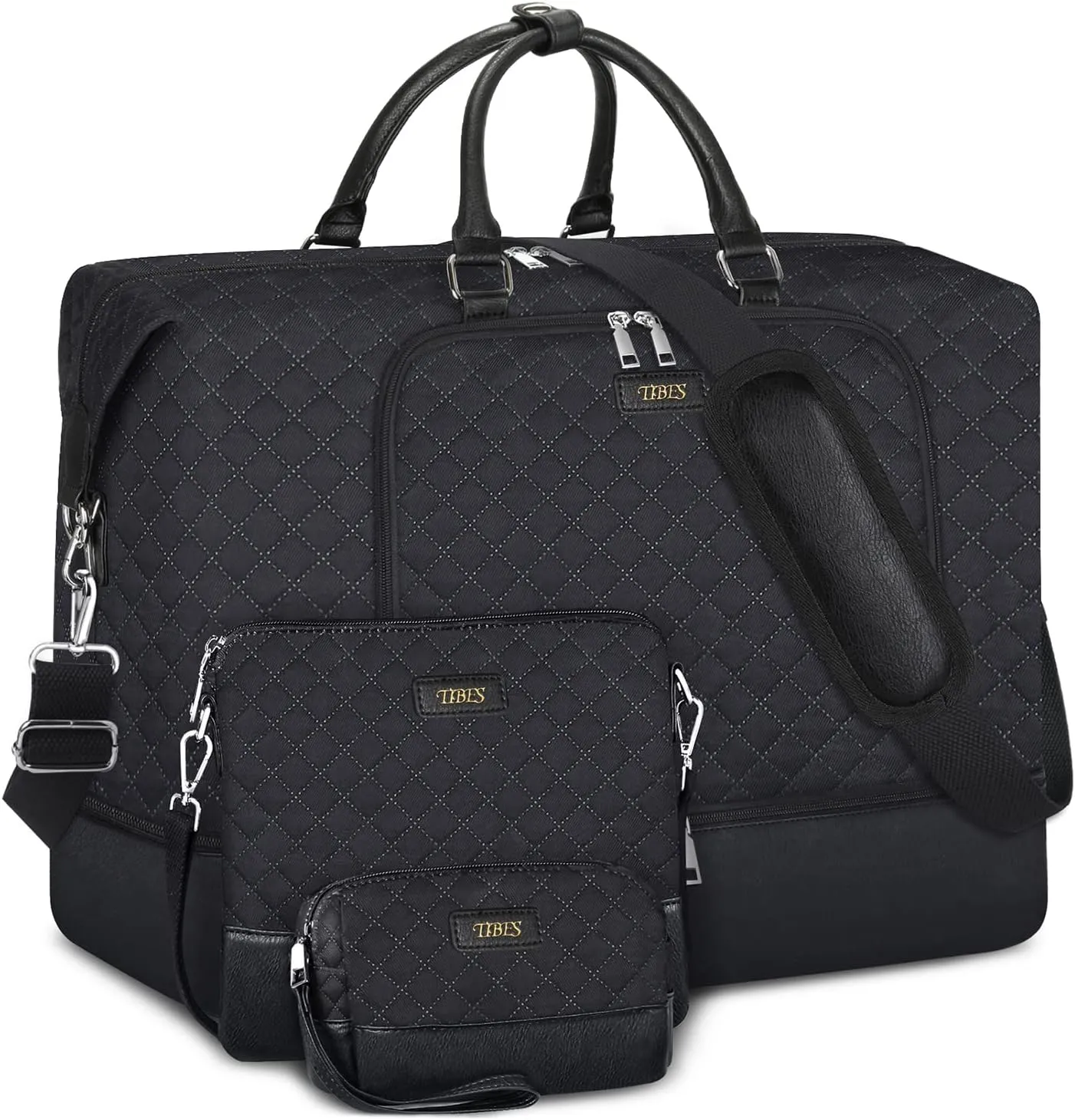Travel Weekender Bag for Women, Overnight Bag with Shoe Compartment, Oversized Travel Duffel Bag Carry On Tote with Trolley Sleeve 21" for Weekend Travel Business Trip