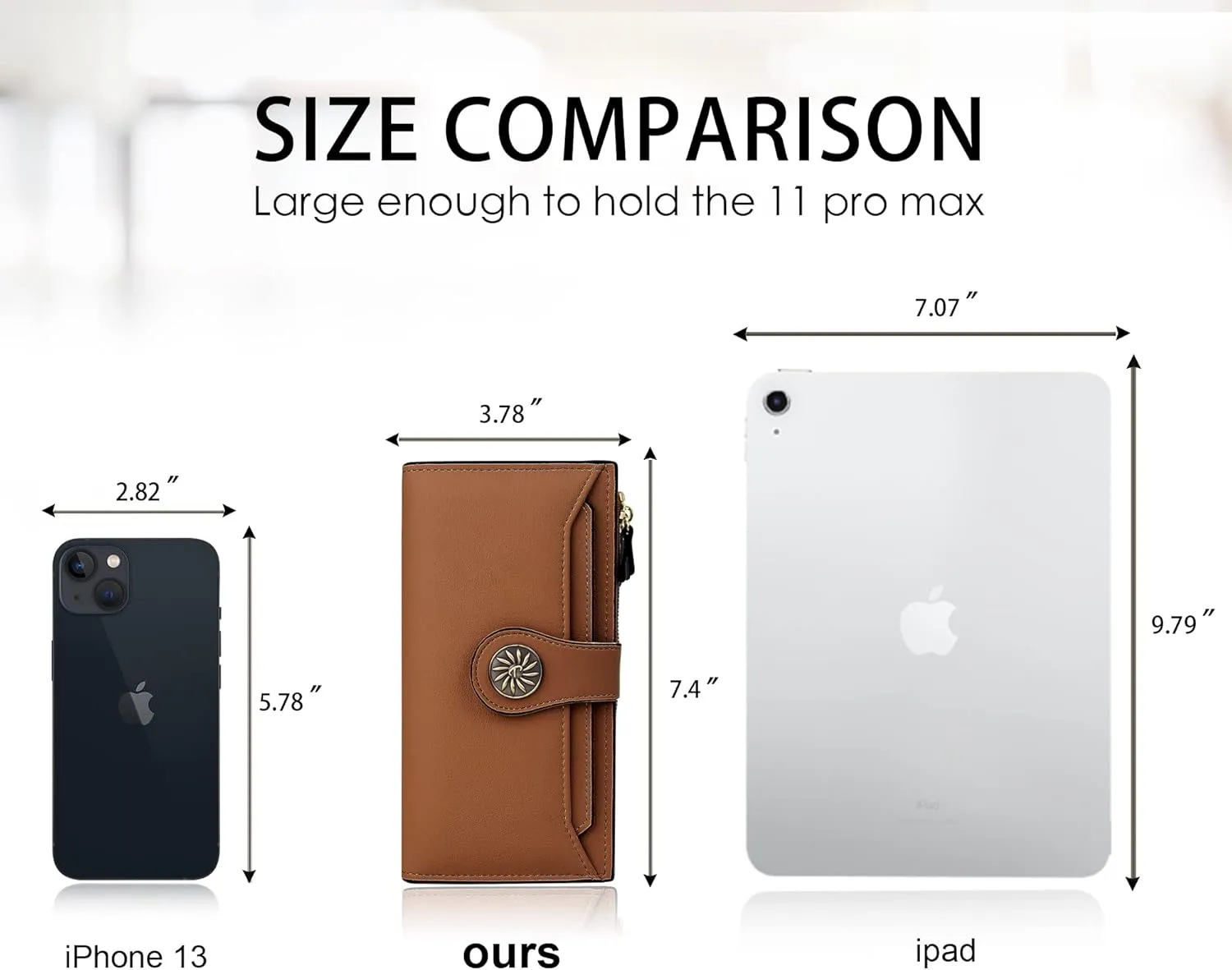 Travelambo Wallets Women RFID Large Capacity Luxury Waxed Leather Clutch Wallet Multi Card Organizer