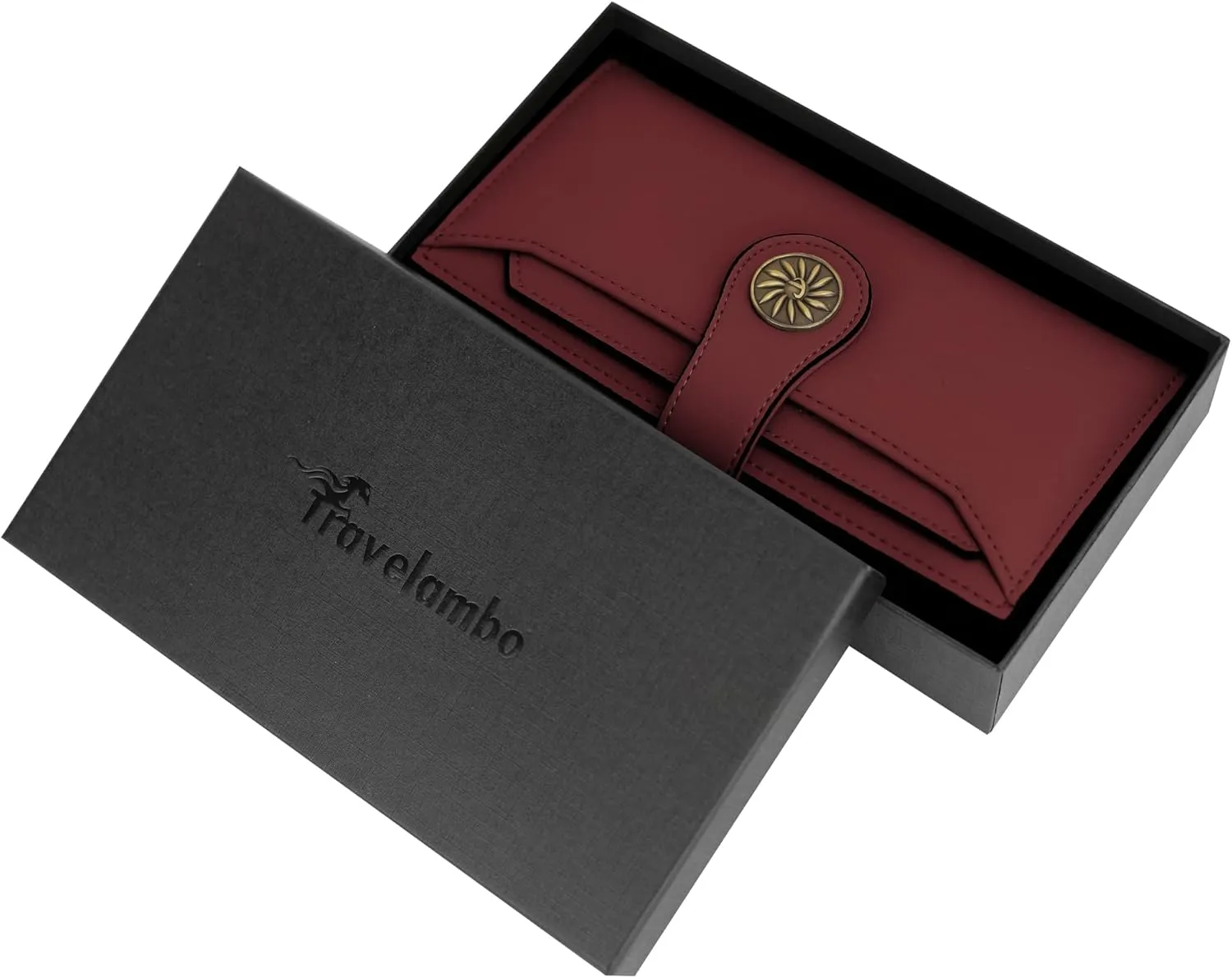 Travelambo Wallets Women RFID Large Capacity Luxury Waxed Leather Clutch Wallet Multi Card Organizer