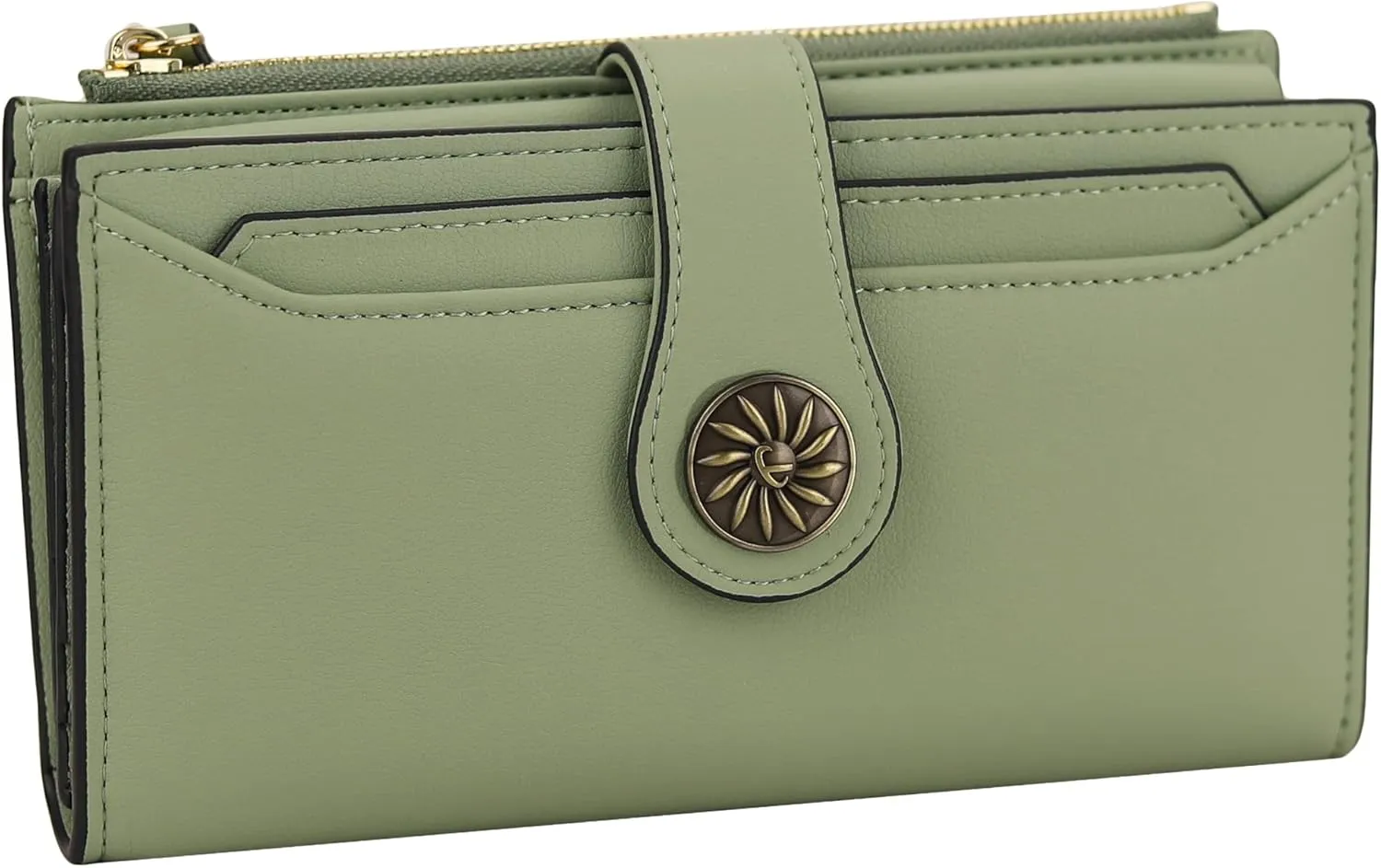 Travelambo Wallets Women RFID Large Capacity Luxury Waxed Leather Clutch Wallet Multi Card Organizer