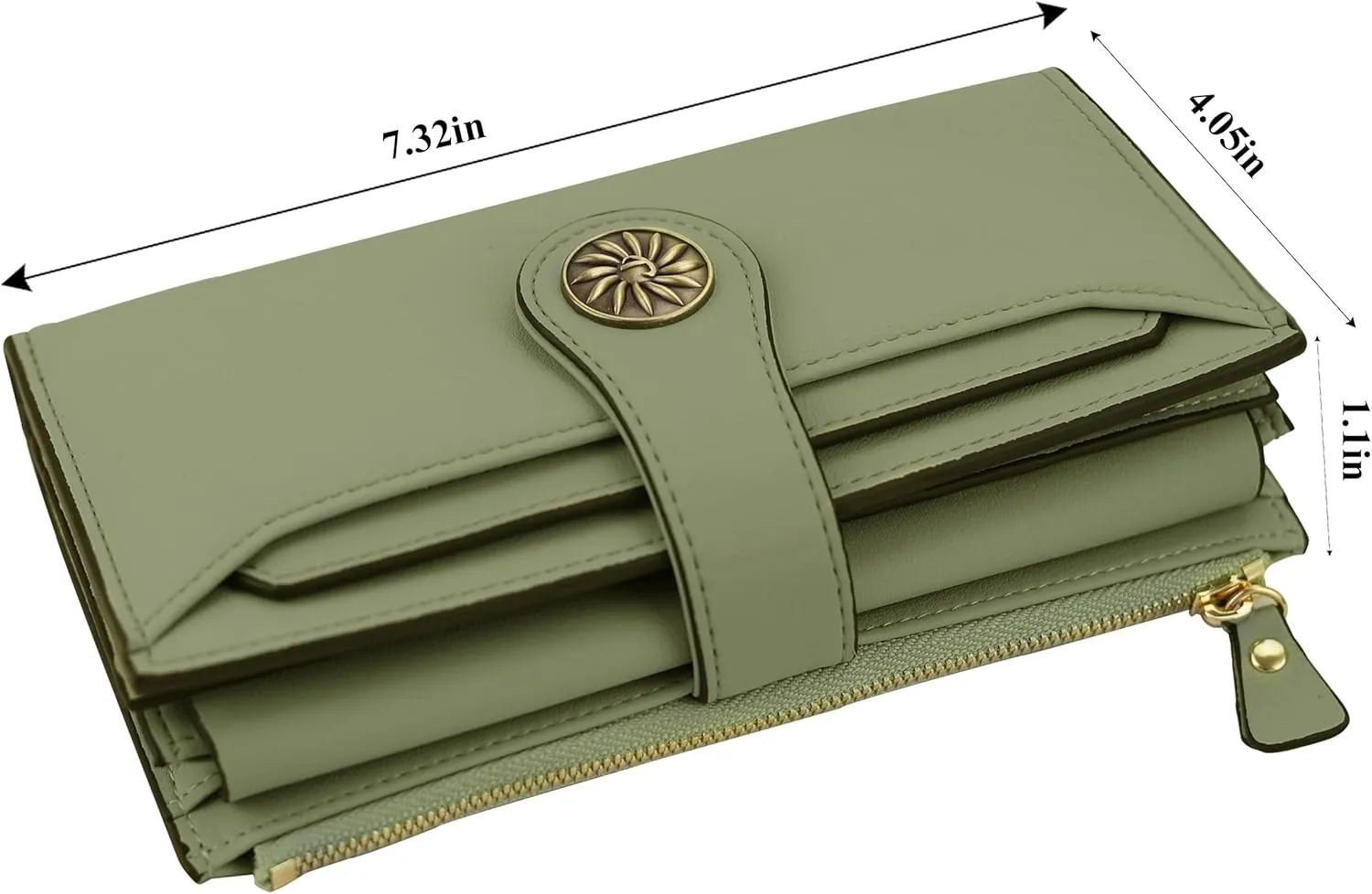 Travelambo Wallets Women RFID Large Capacity Luxury Waxed Leather Clutch Wallet Multi Card Organizer