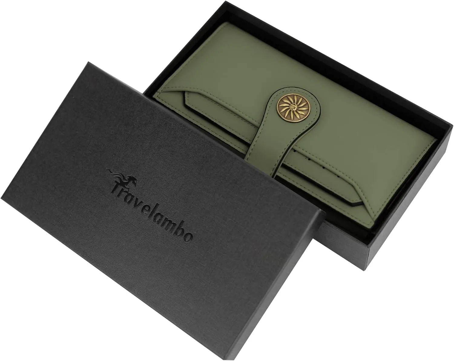 Travelambo Wallets Women RFID Large Capacity Luxury Waxed Leather Clutch Wallet Multi Card Organizer