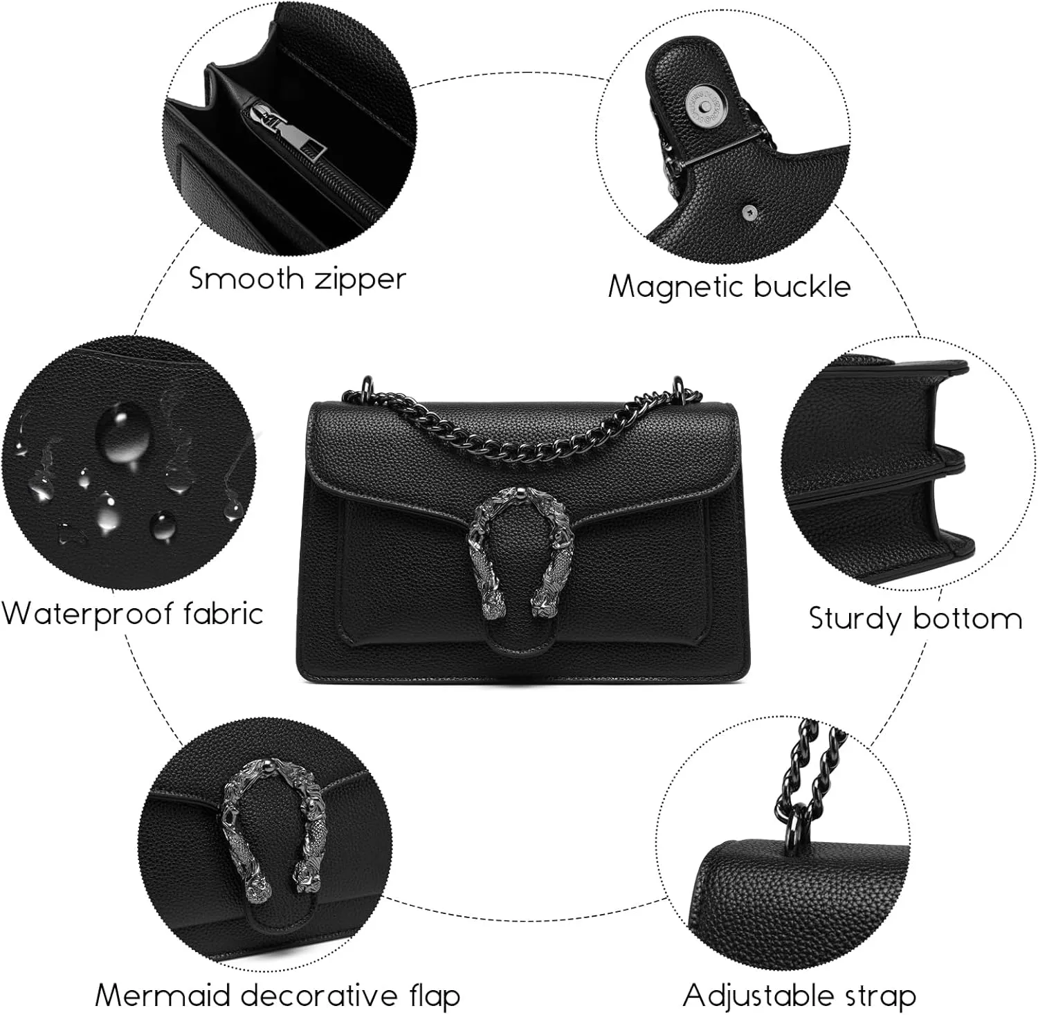 Travistar Crossbody Bags for Women Small Handbags PU Leather Shoulder Bag Purse Evening Bag Quilted Satchels with Chain Strap
