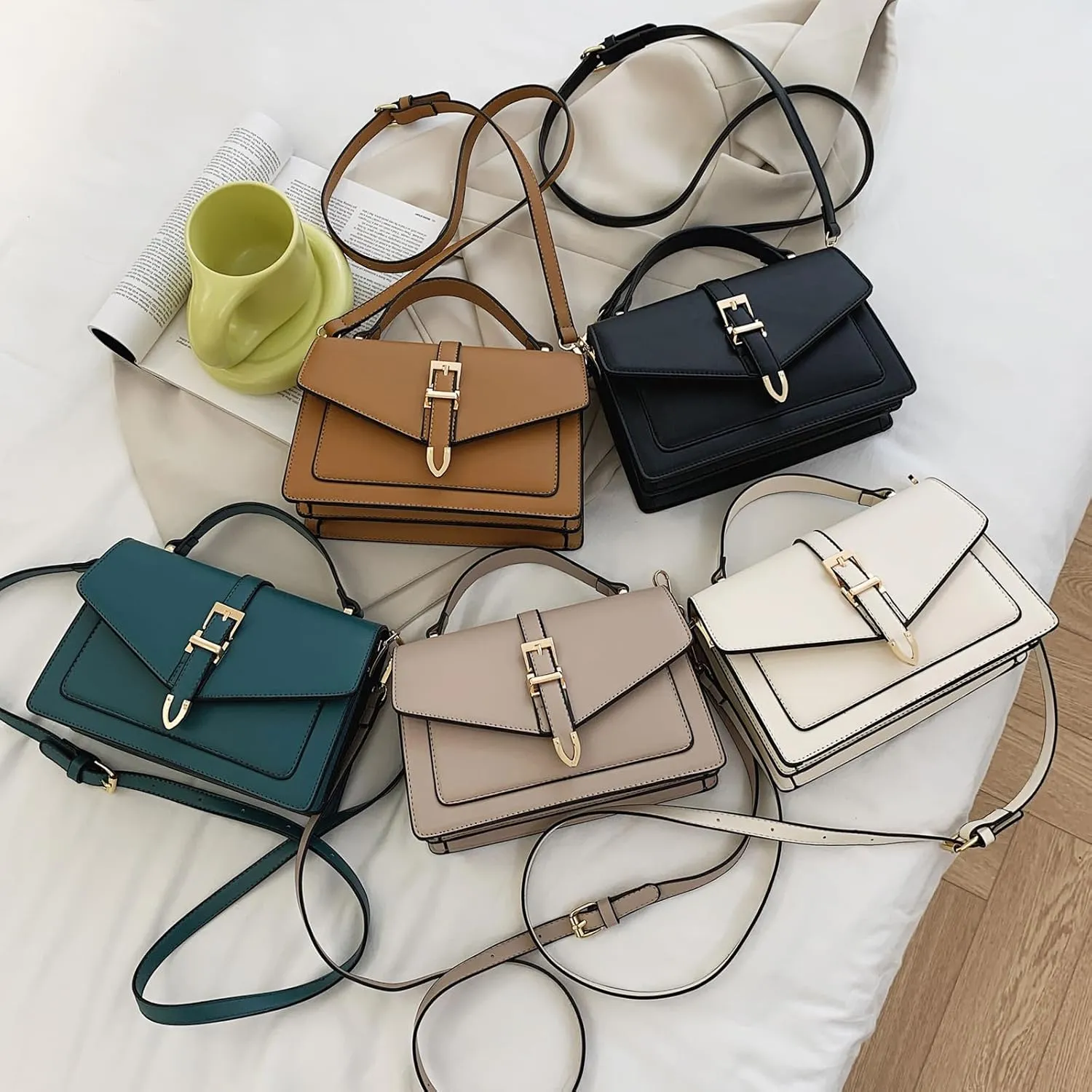 Travistar Crossbody Bags for Women Trendy - Small Cross Body Purse Shoulder Bag Leather Handbags Evening Clutch with 2 Straps