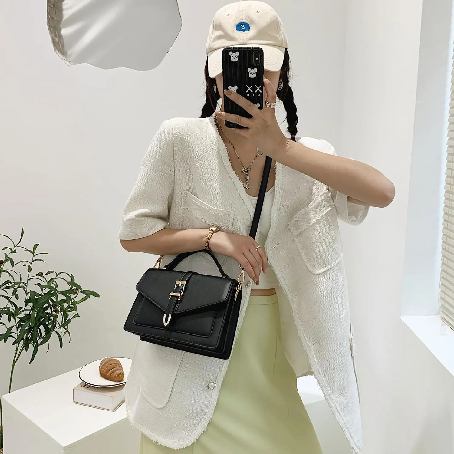 Travistar Crossbody Bags for Women Trendy - Small Cross Body Purse Shoulder Bag Leather Handbags Evening Clutch with 2 Straps