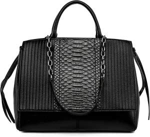 Travistar Top Handle Handbags Women - Large Leather Crocodile Handbag Print Shoulder Bag Hobo Purse Ladies Satchel Work Tote