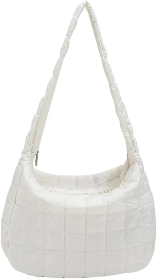 TRBSXRT Quilted Puffer Crossbody Bag and Purse for women - Cotton Padding Satchel Handbag Hobo Shoulder Bag