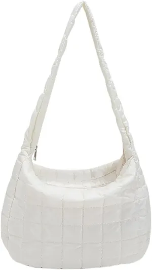 TRBSXRT Quilted Puffer Crossbody Bag and Purse for women - Cotton Padding Satchel Handbag Hobo Shoulder Bag