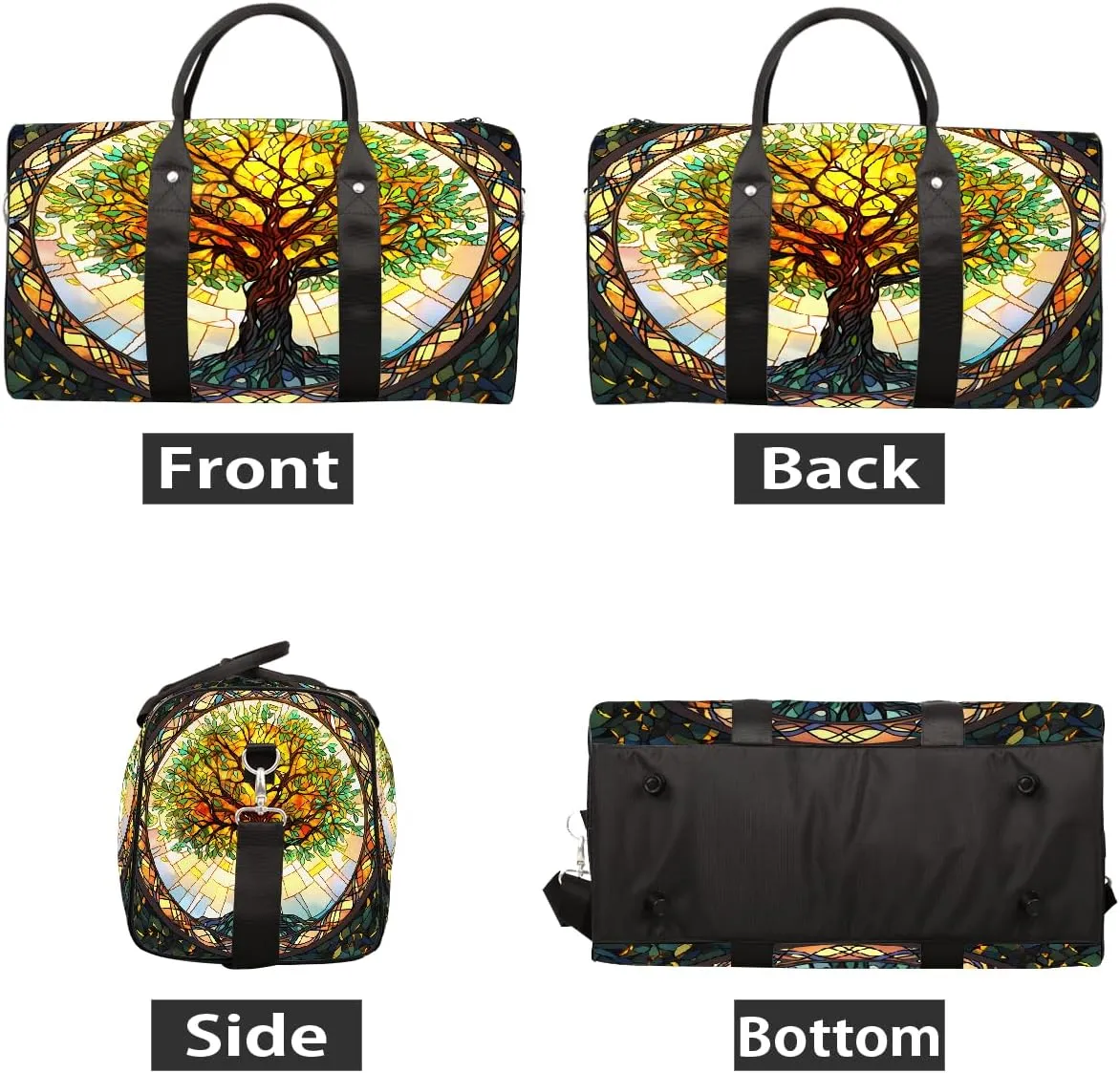 Tree Dream Window Travel Duffel Bag for Women Men Small Sport Gym Bag Waterproof Weekender Overnight Lightweight Carry on Foldable Gym Bag for Training Swim Yoga Traveling Handbag