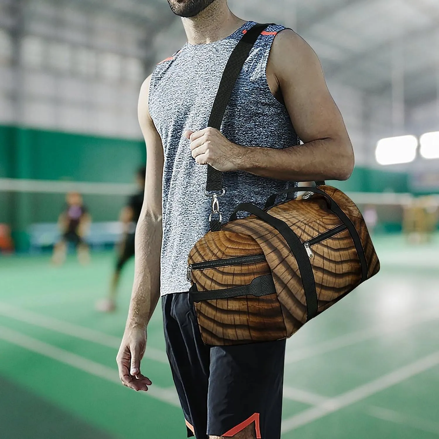 Tree Rings Sports Gym Bag Carry on Holdalls for Men Small Duffel Bags for Women with Shoe Compartment