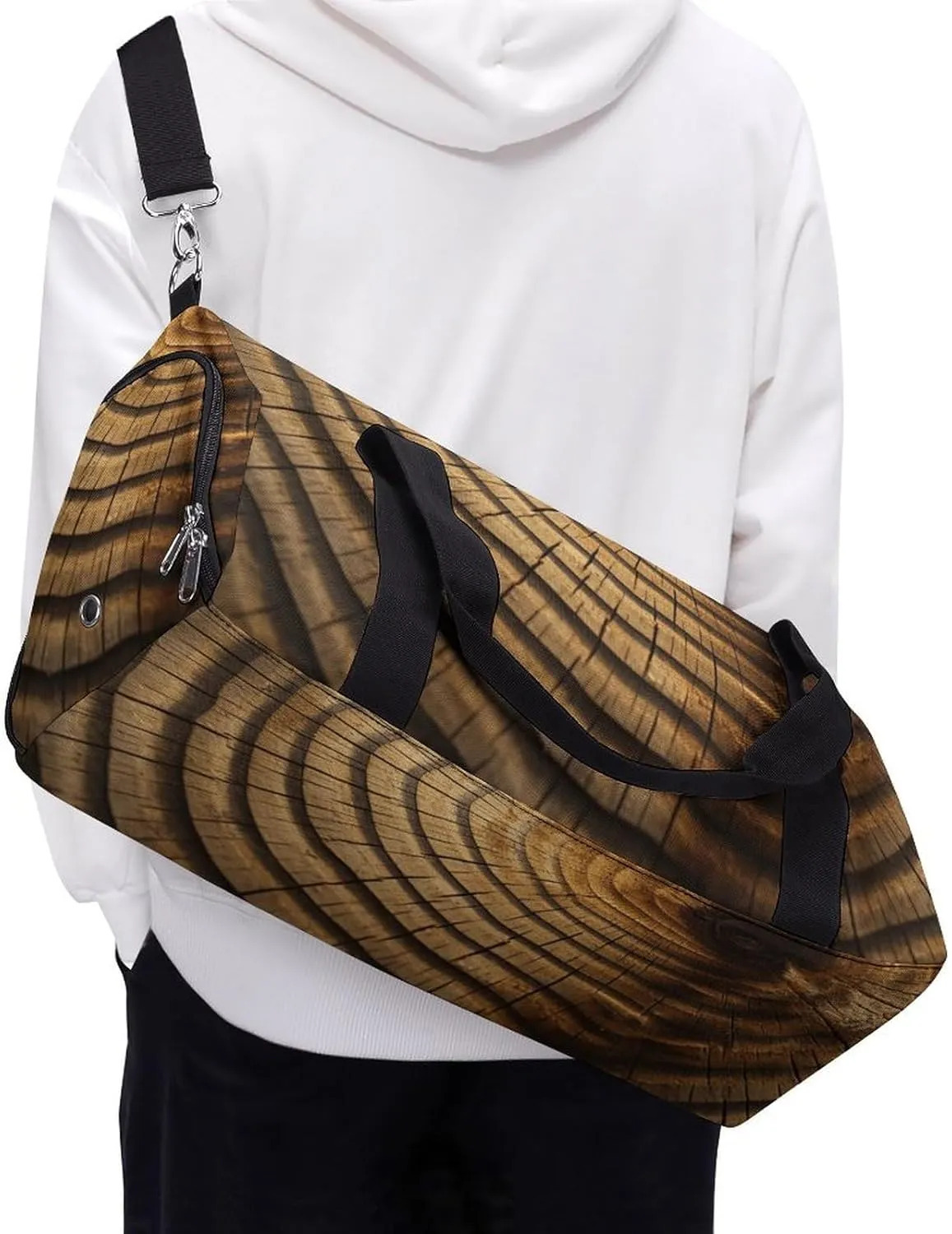 Tree Rings Sports Gym Bag Carry on Holdalls for Men Small Duffel Bags for Women with Shoe Compartment