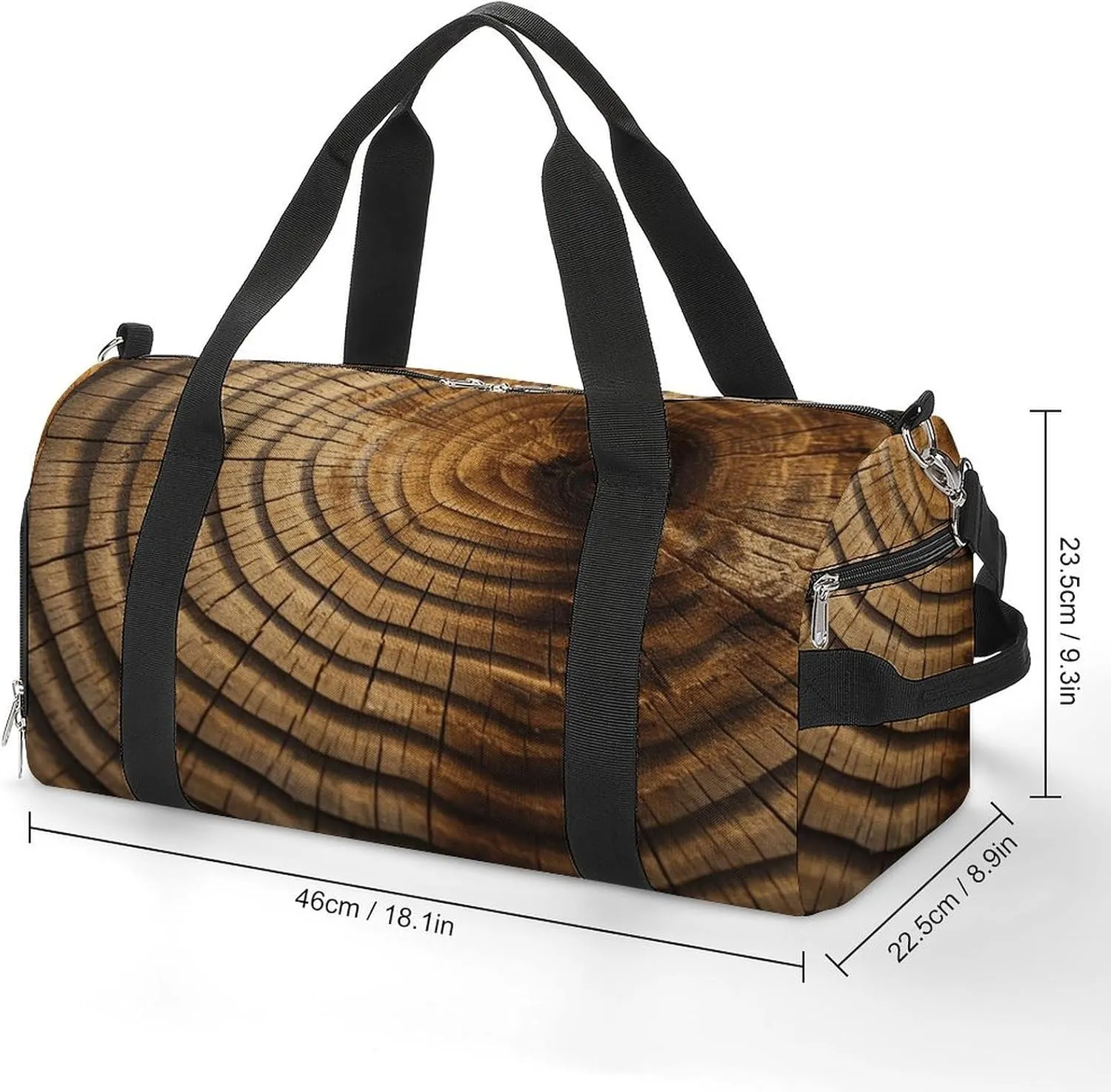 Tree Rings Sports Gym Bag Carry on Holdalls for Men Small Duffel Bags for Women with Shoe Compartment