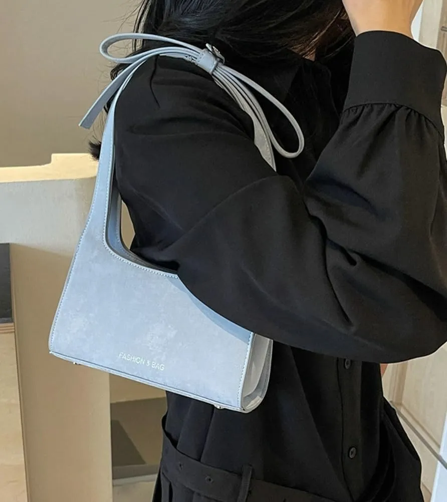 Trendy Vegan Leather Shoulder Bags for Women Small Cute Y2k Tote Purse Handbags Bowknot Designer Satchels 2025