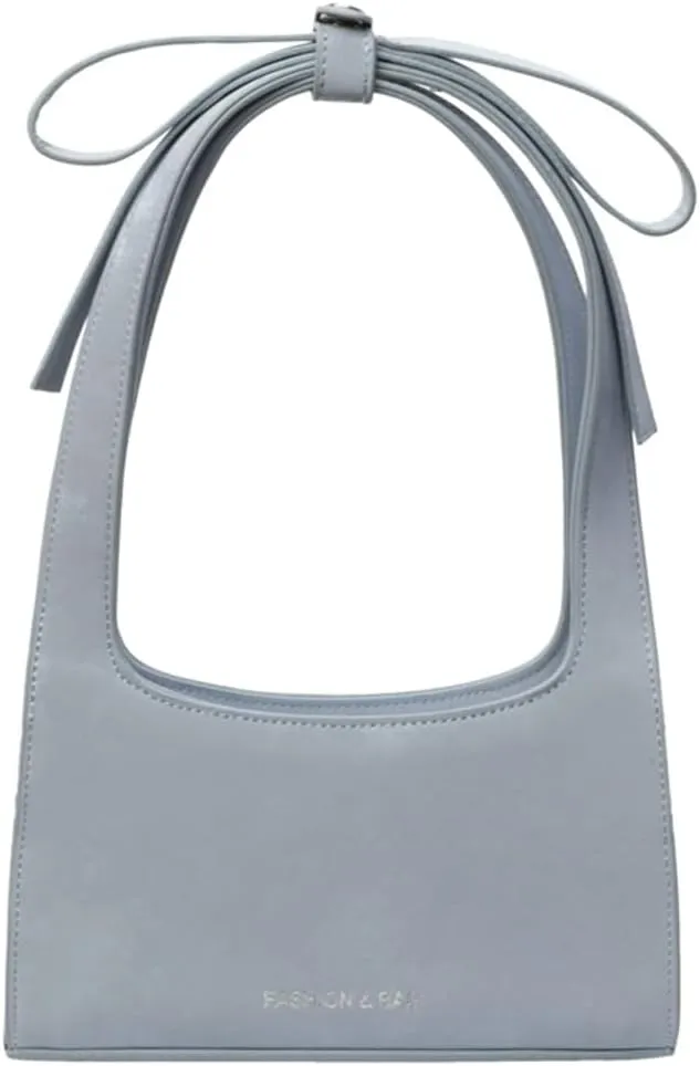 Trendy Vegan Leather Shoulder Bags for Women Small Cute Y2k Tote Purse Handbags Bowknot Designer Satchels 2025