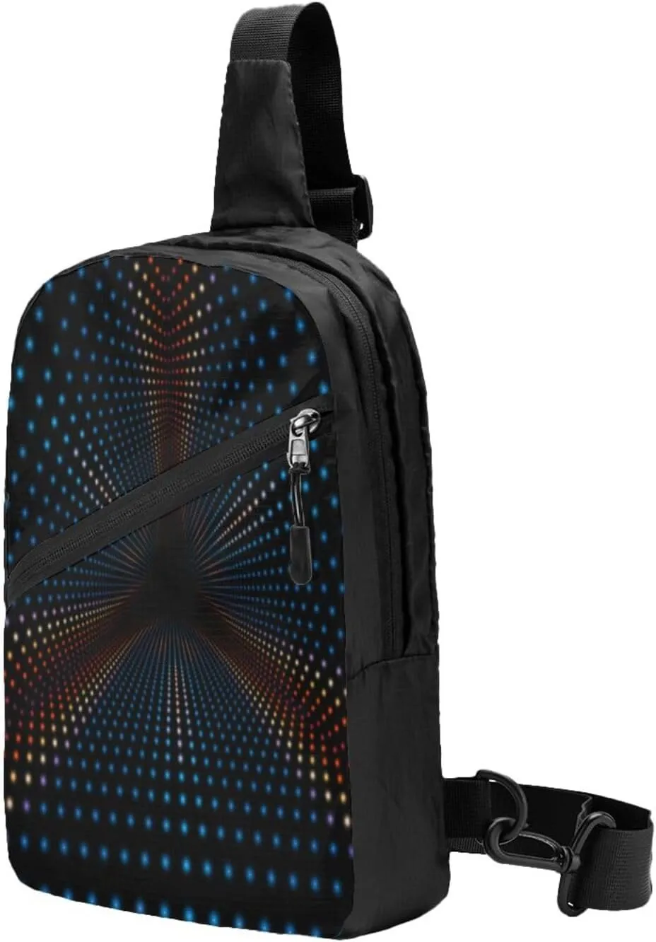 Triangular Polka Dots Tunnel Sling Bag for Men Women, Small Crossbody Sling Backpack Shoulder Chest Bag, Anti Theft Travel Hiking Sports