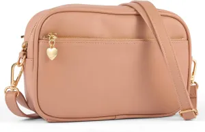 Triple Zip Small Crossbody Bag for women Pu Leather Purses Small Shoulder Handbag