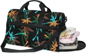 Tropical Coconut Palm Trees Duffel Bag for Travel, Large Sport Gym Bag with Shoe Compartment