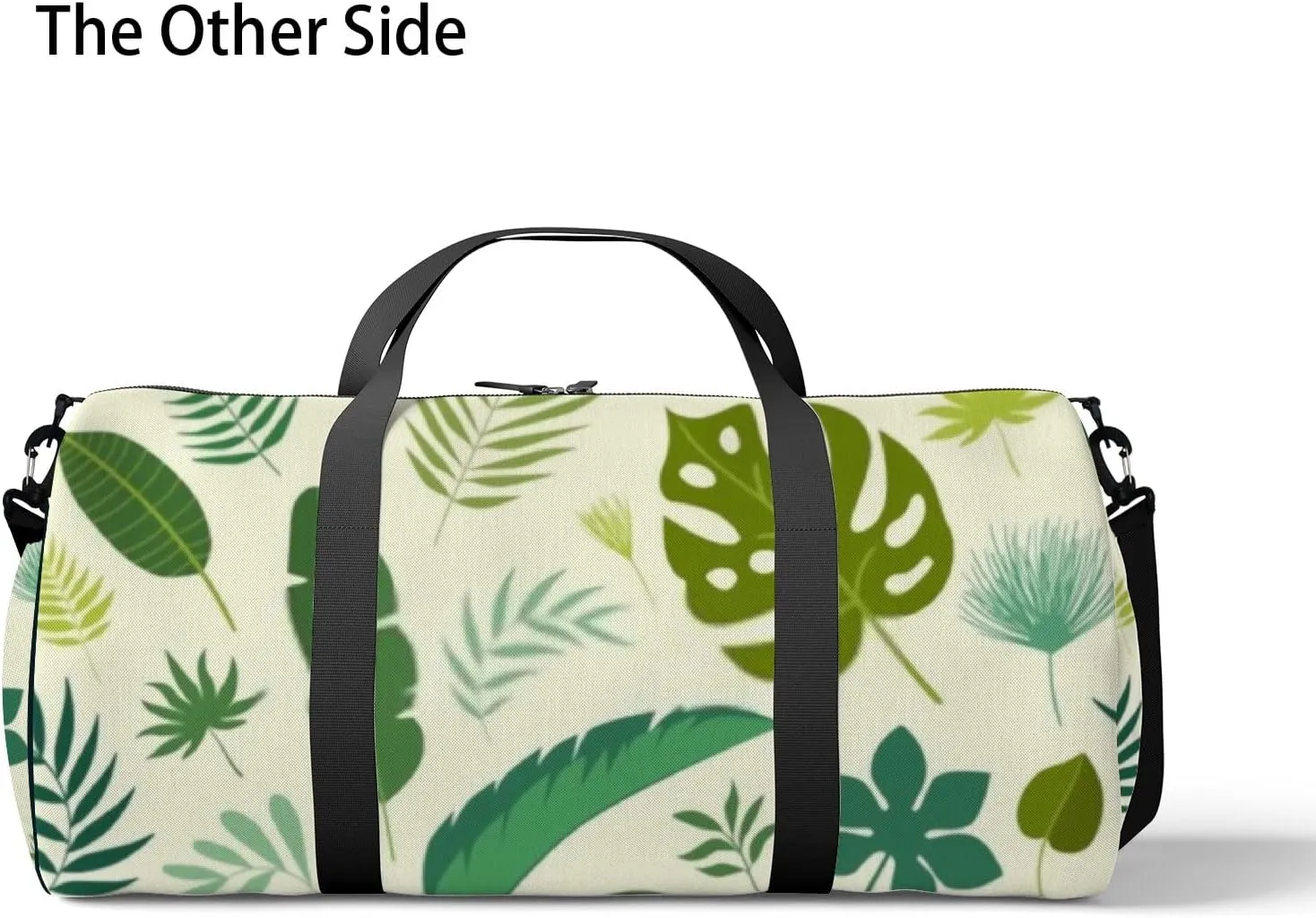 Tropical Leaves Sports Duffel Bag Travel Gym Tote Bags Lightweight Durable Shoulder Strap Waterproof Polyester Outside Mesh Pocket Overnight Trip Duffel Bag for Women Men