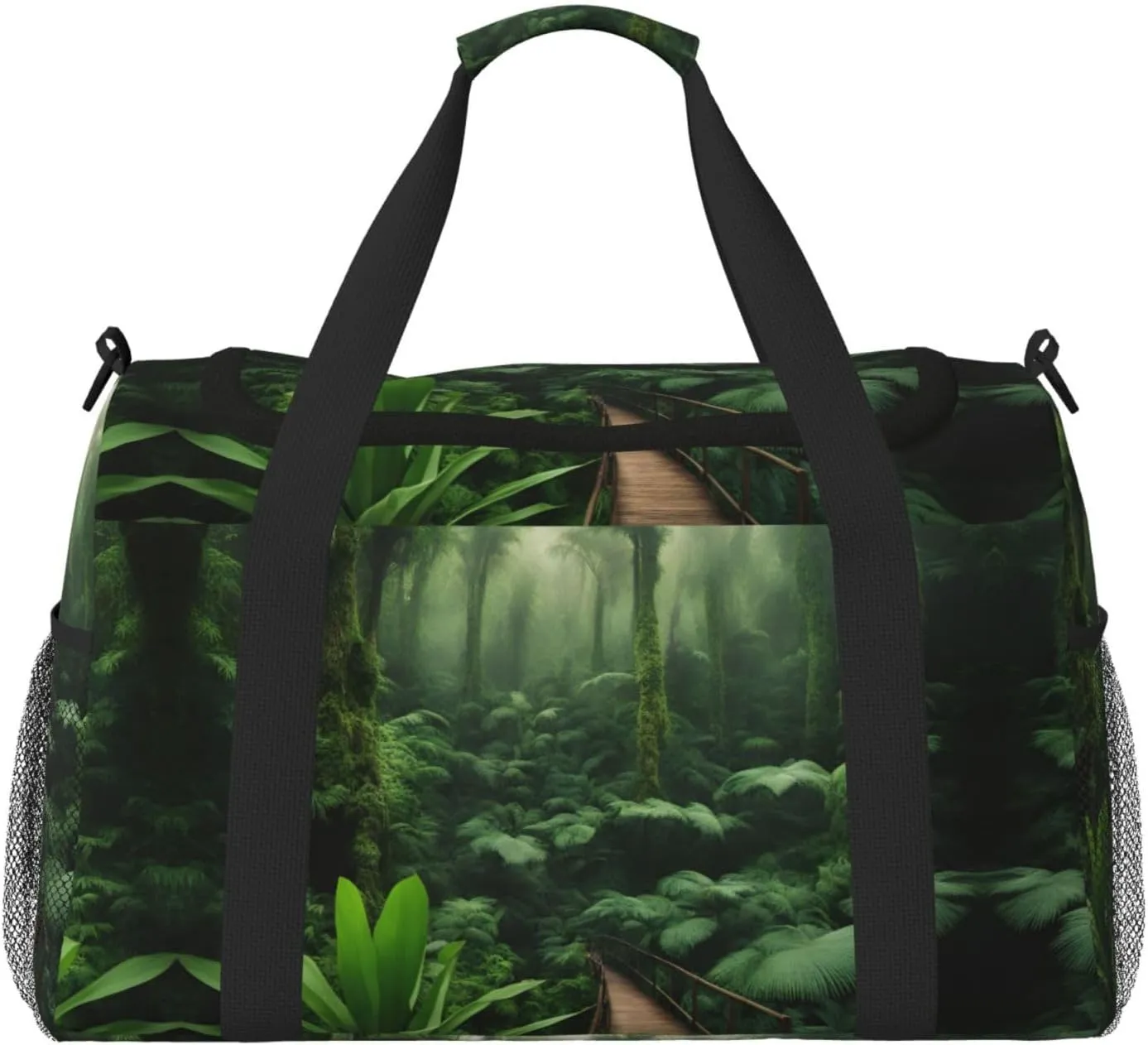 Tropical Rainforest print Carry on Luggage for Women Men Shoulder Weekender Crossbody Bag for Yoga Travel Must Haves