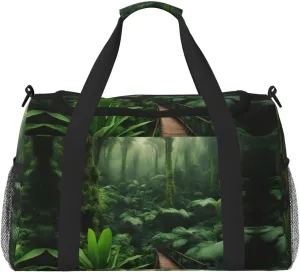 Tropical Rainforest print Carry on Luggage for Women Men Shoulder Weekender Crossbody Bag for Yoga Travel Must Haves