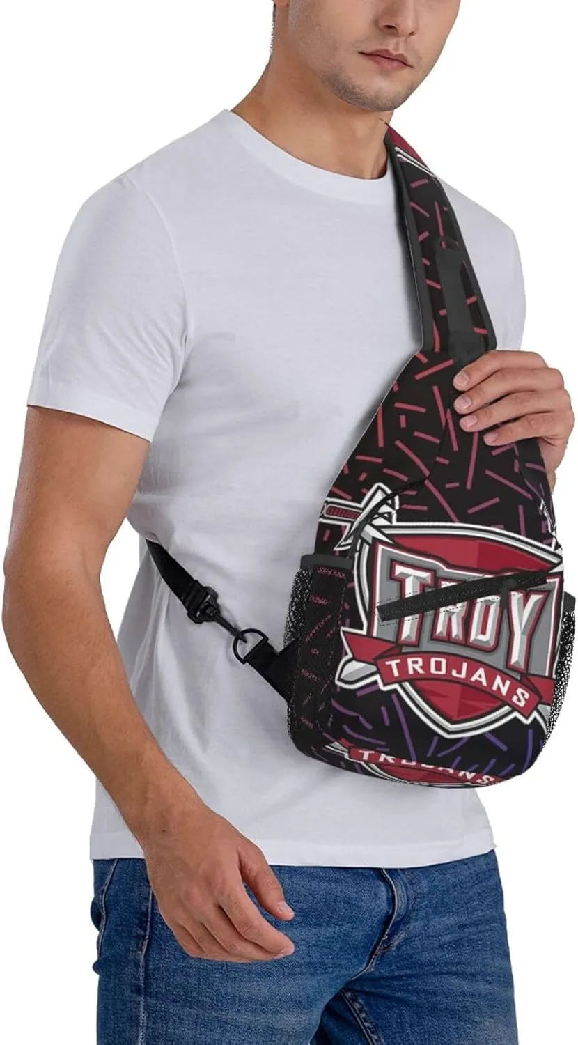 Troy Trojans Small Crossbody Backpack Sling Bag For Men Women Mini One Shoulder Chest Bags Gym Sport Travel Hiking Daypack