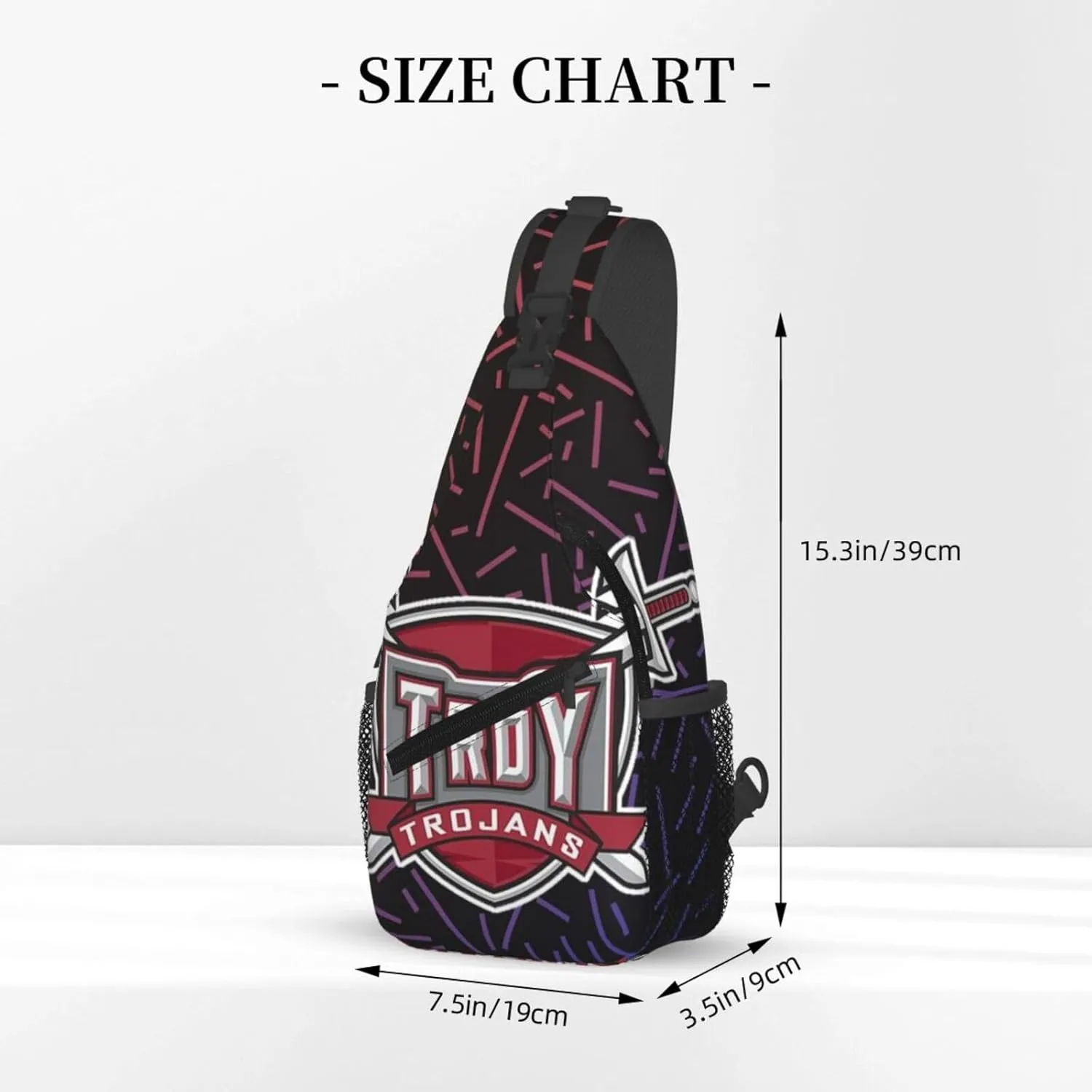 Troy Trojans Small Crossbody Backpack Sling Bag For Men Women Mini One Shoulder Chest Bags Gym Sport Travel Hiking Daypack