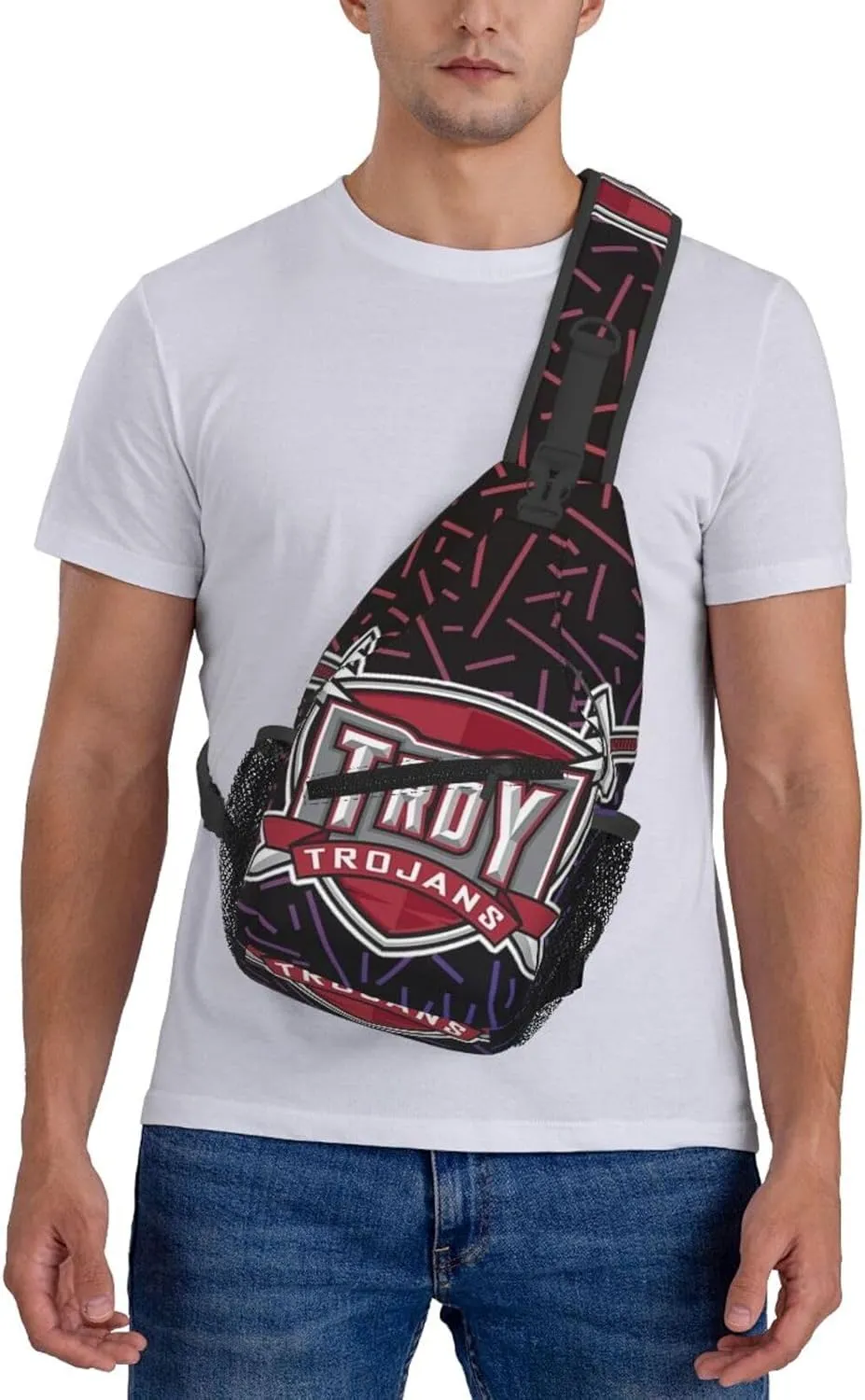 Troy Trojans Small Crossbody Backpack Sling Bag For Men Women Mini One Shoulder Chest Bags Gym Sport Travel Hiking Daypack