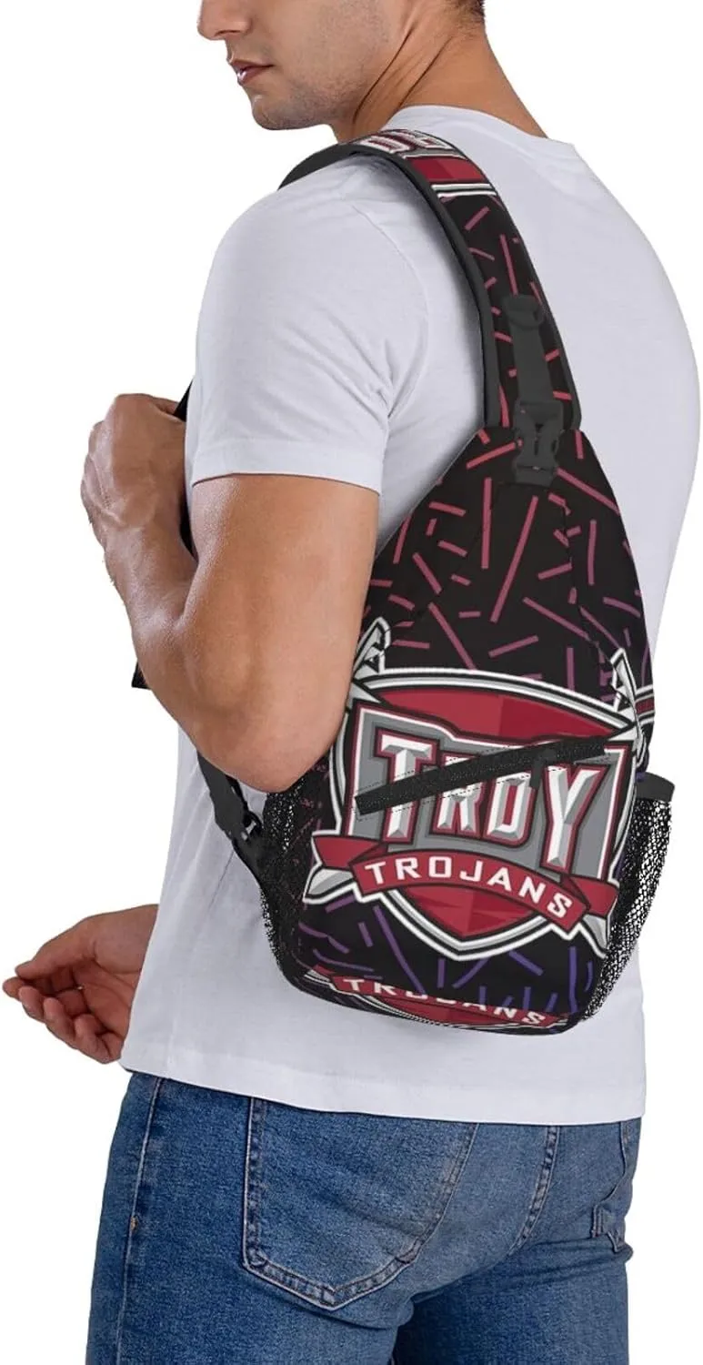 Troy Trojans Small Crossbody Backpack Sling Bag For Men Women Mini One Shoulder Chest Bags Gym Sport Travel Hiking Daypack