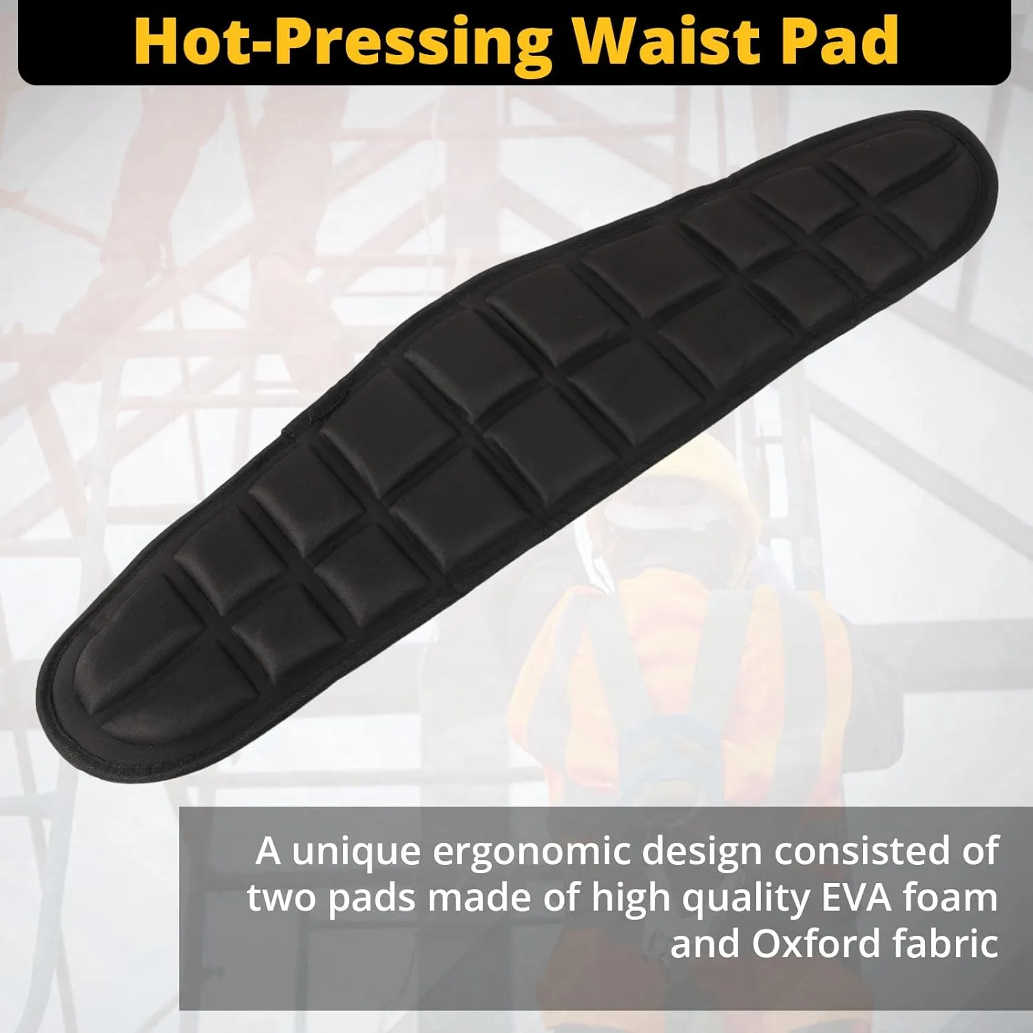 TRSMIMA Safety Harness Climbing Belt - Black Body Fall Protection Men Roof Tree Work Waist-Tongue Buckle Pad D-Ring