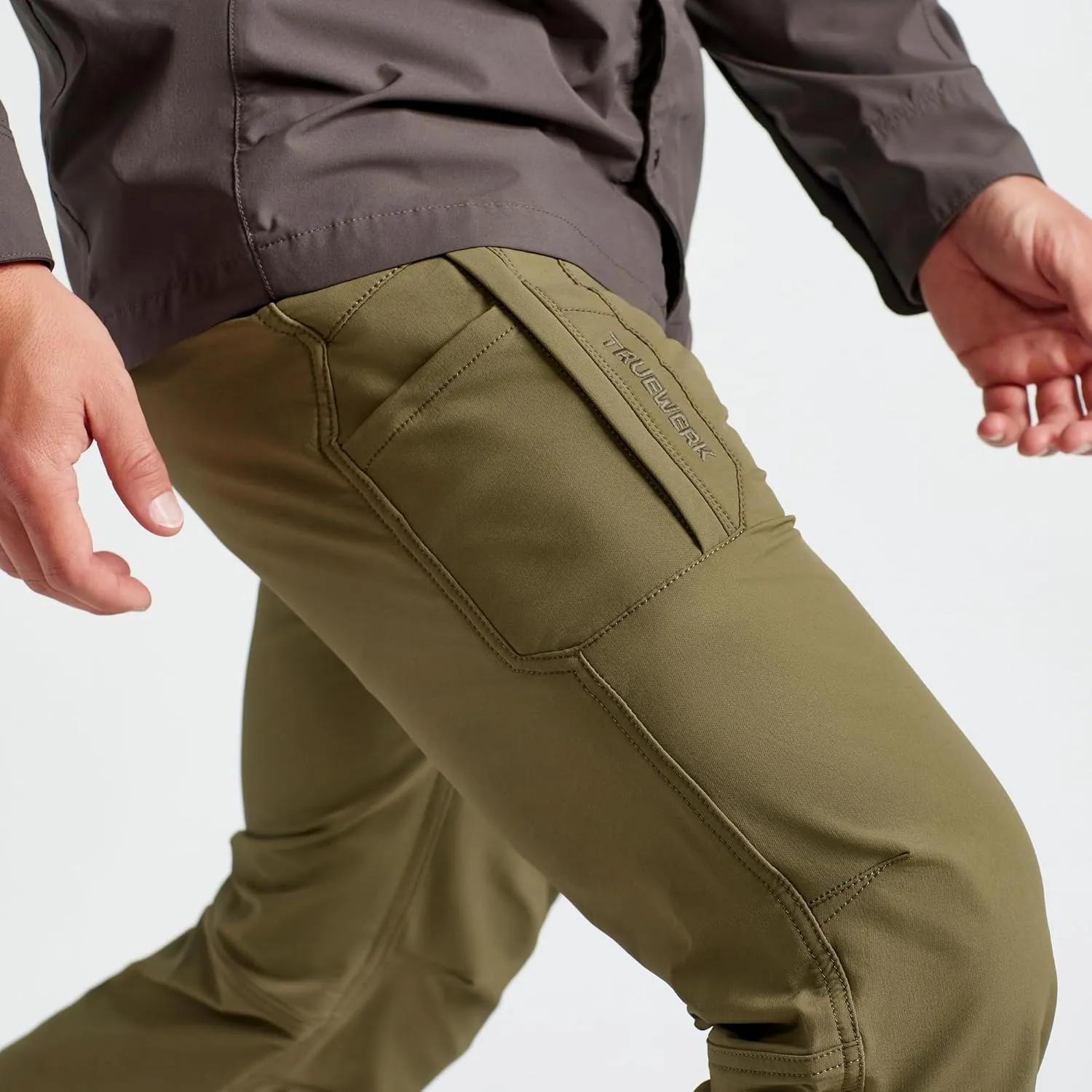 TRUEWERK Men’s Work Pants - T1 WerkPants Relaxed Fit, Lightweight, Moisture Wicking, Tactical Cargo Pants with 4-Way Stretch